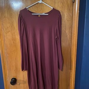 Old Navy Burgundy Long Sleeve Dress